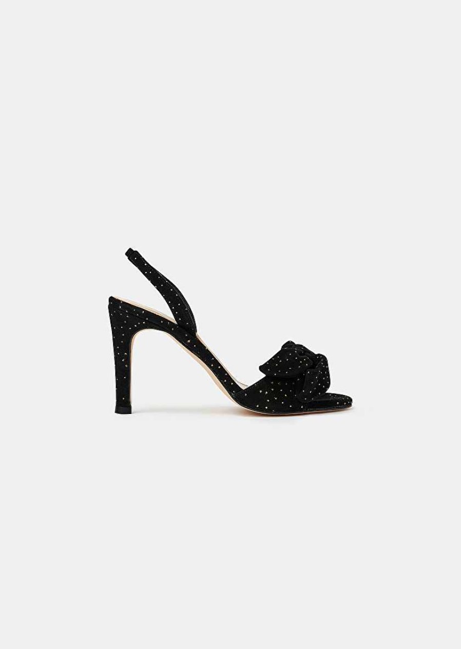 TARA JARMON Kerry Black Leather Strass Pumps Accessories