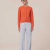 TARA JARMON Gaelle Coral Cardigan In Wool And Cotton Knitwears