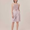 TARA JARMON Piambello Striped Crochet-Knit Top Knitwears