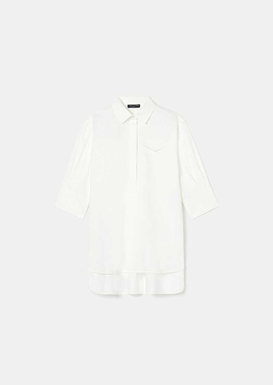 TARA JARMON Tallulah White Poplin Top Tops