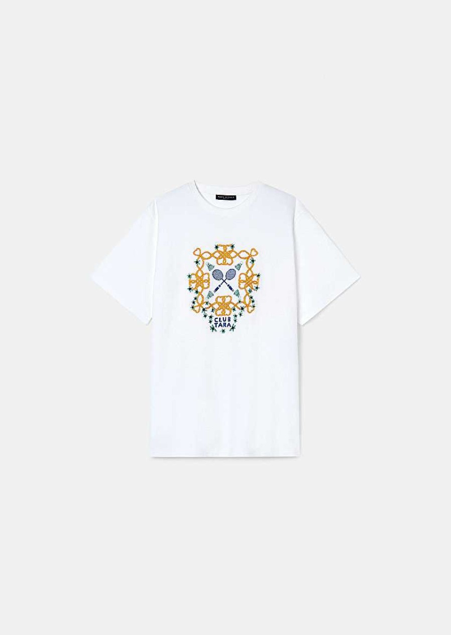 TARA JARMON Taraclub White Jersey T-Shirt Tops