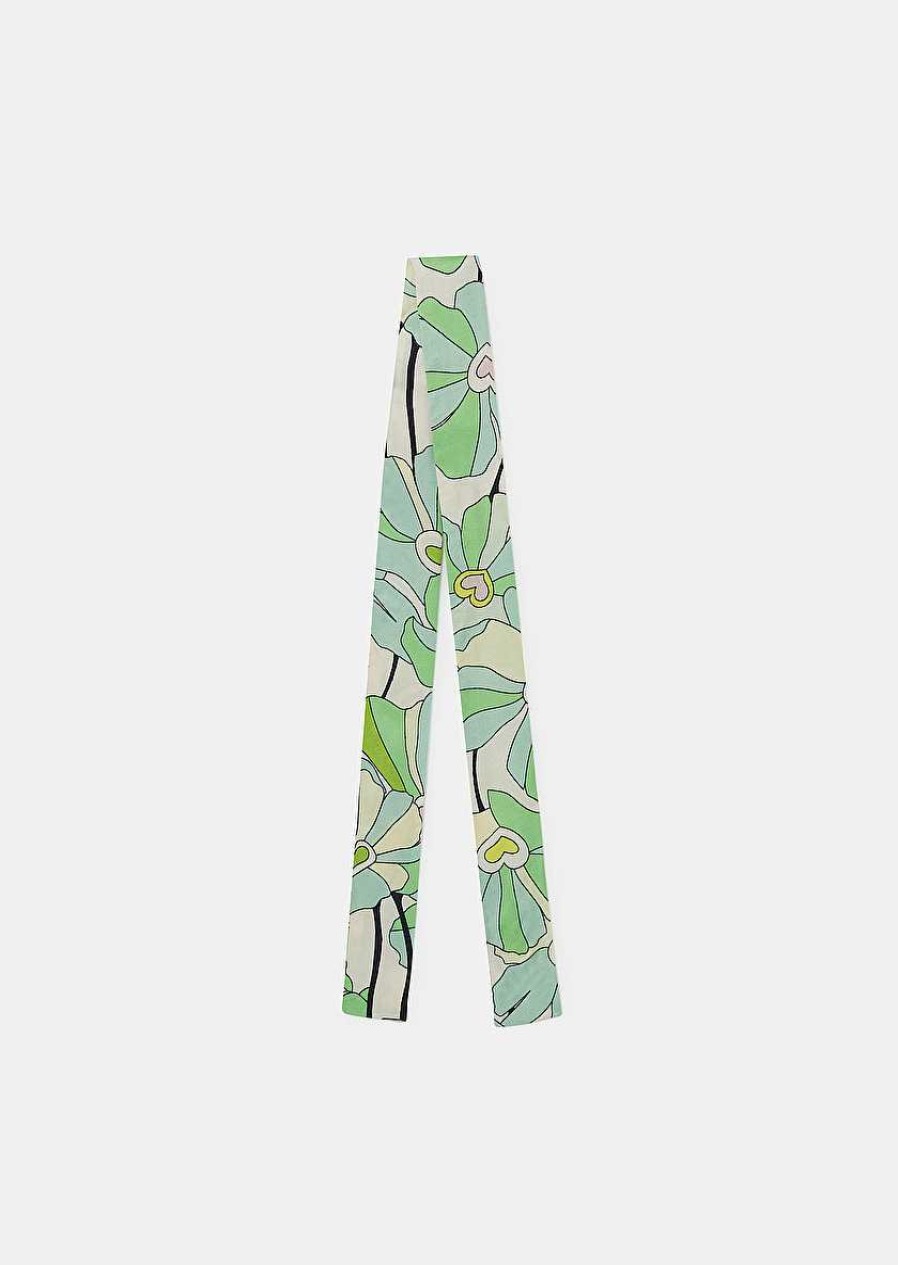 TARA JARMON Evelyse Green Floral Printed Scarf Accessories