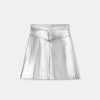 TARA JARMON Jasmin Silver Leather Skirt Skirts & Shorts