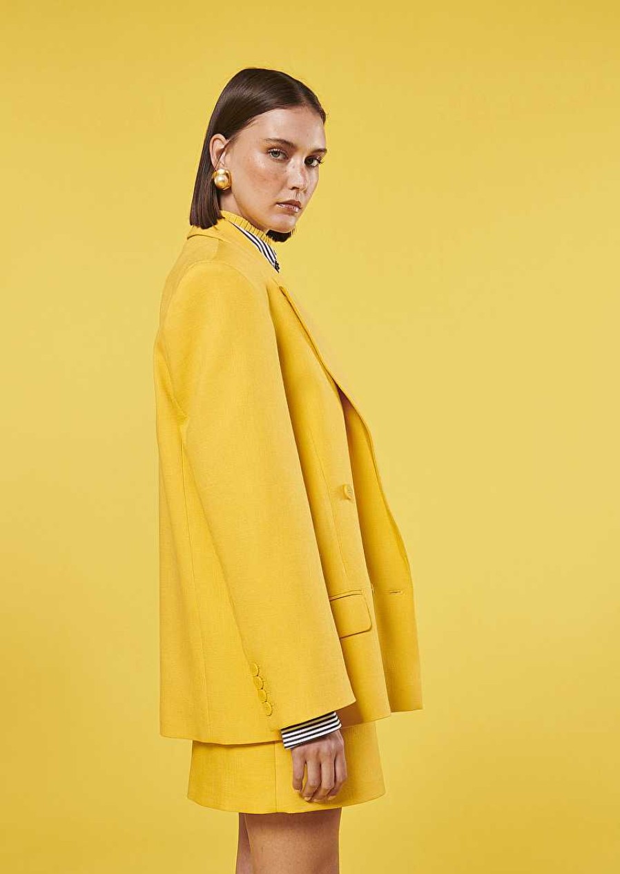 TARA JARMON Victoria Yellow Suit Jacket Jackets & Coats