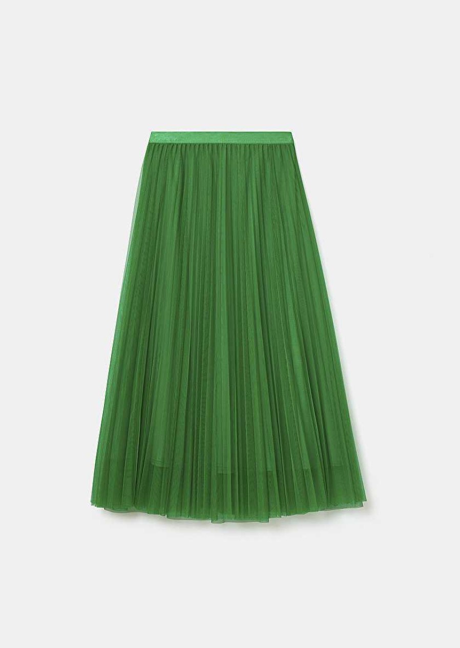 TARA JARMON Juillet Green Pleated Tulle Skirt Skirts & Shorts