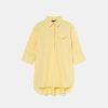 TARA JARMON Tallulah Yellow Poplin Shirt Tops