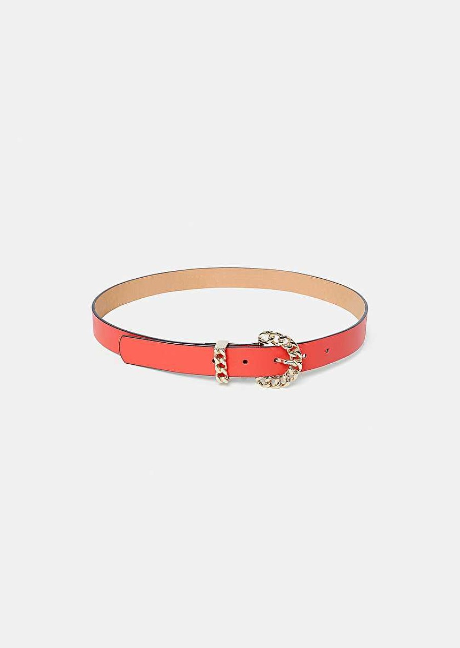 TARA JARMON Bella Coral Leather Belt Accessories