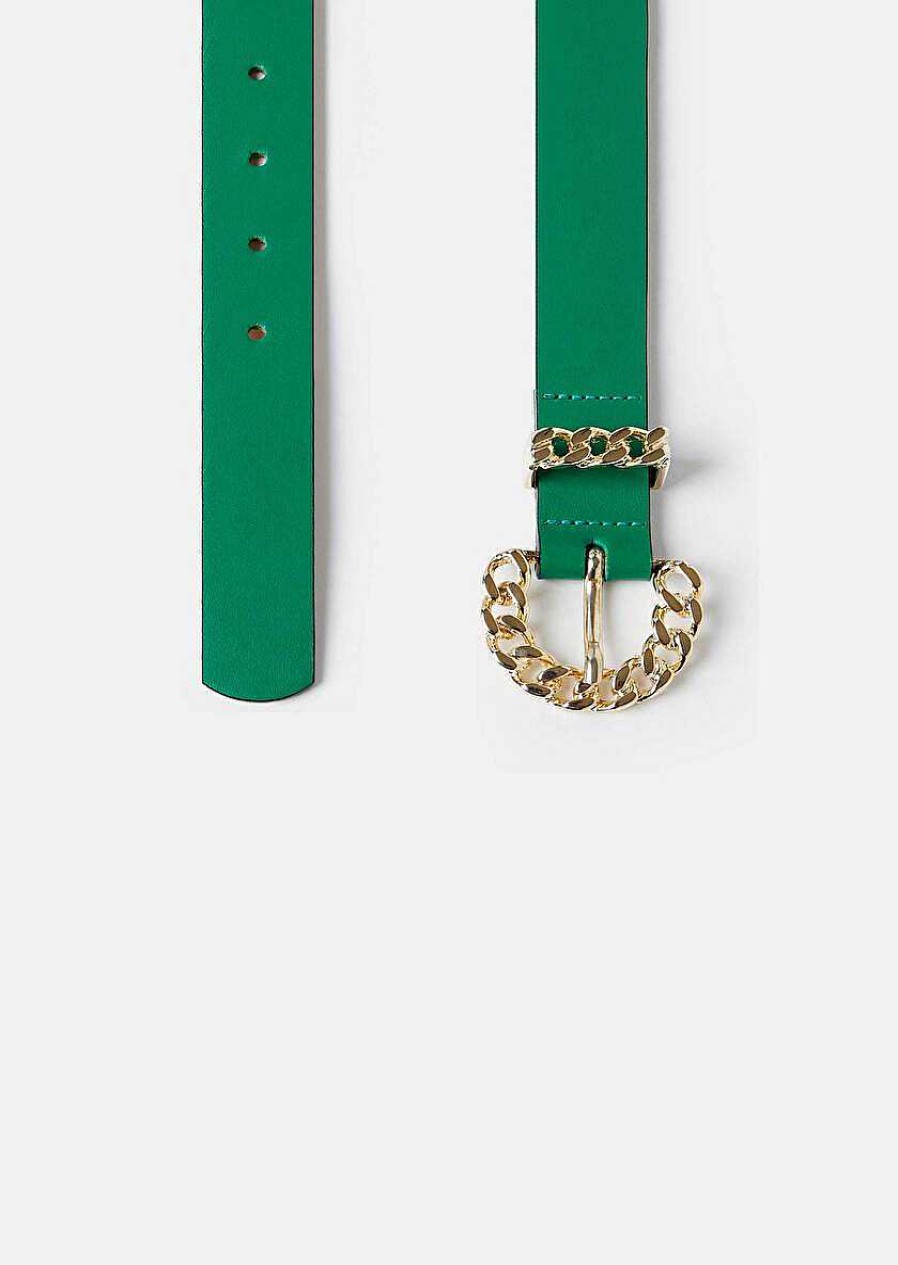 TARA JARMON Bella Green Leather Belt Accessories