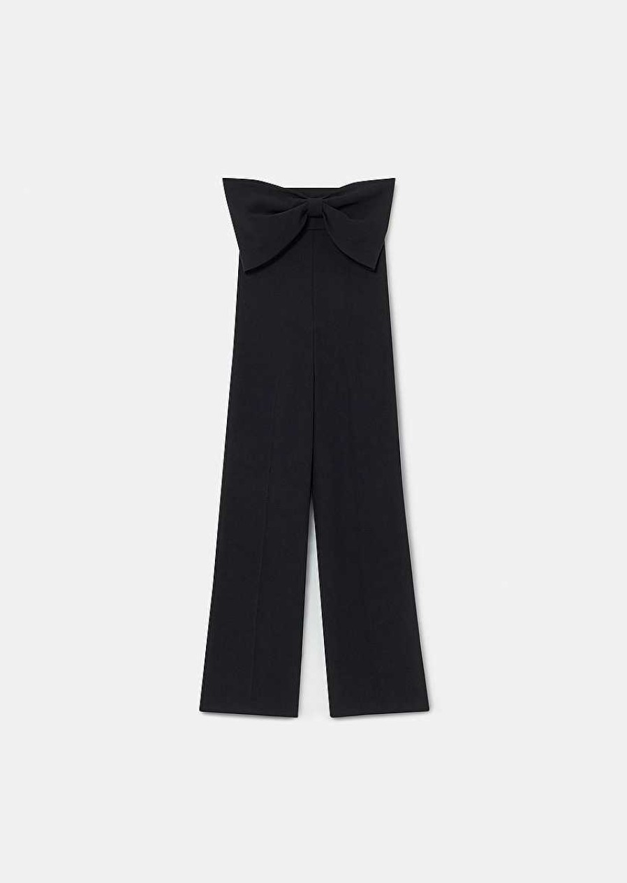 TARA JARMON Coeur Black Jumpsuit In Crepe Dresses