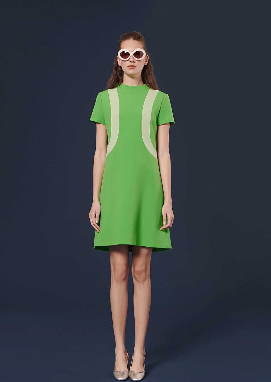 TARA JARMON Raquel Green Double Canvas Dress Dresses