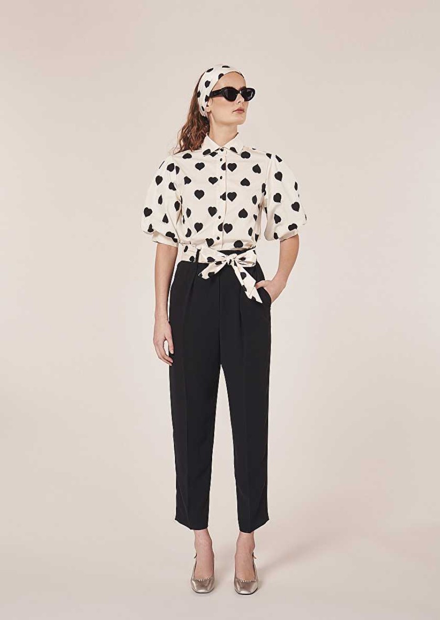 TARA JARMON Paga Black Crepe Pants Jeans & Pants