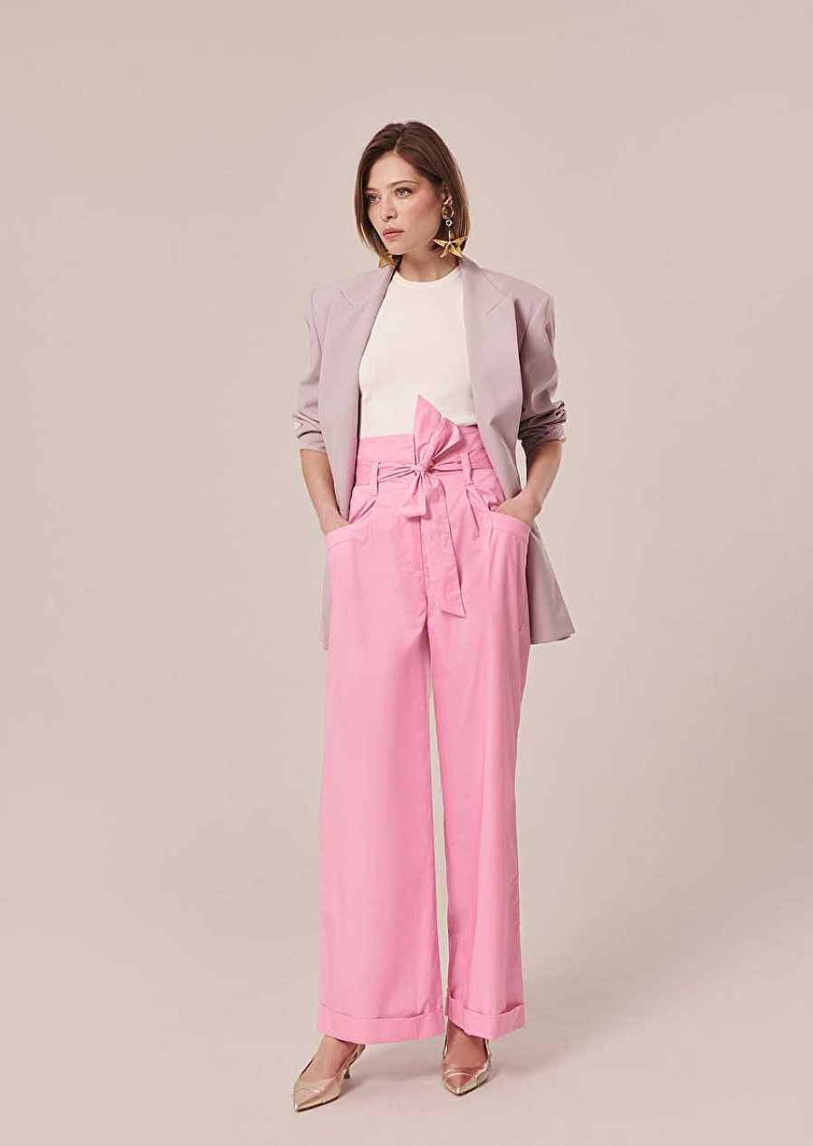 TARA JARMON Pyla Pink Poplin Pants Jeans & Pants