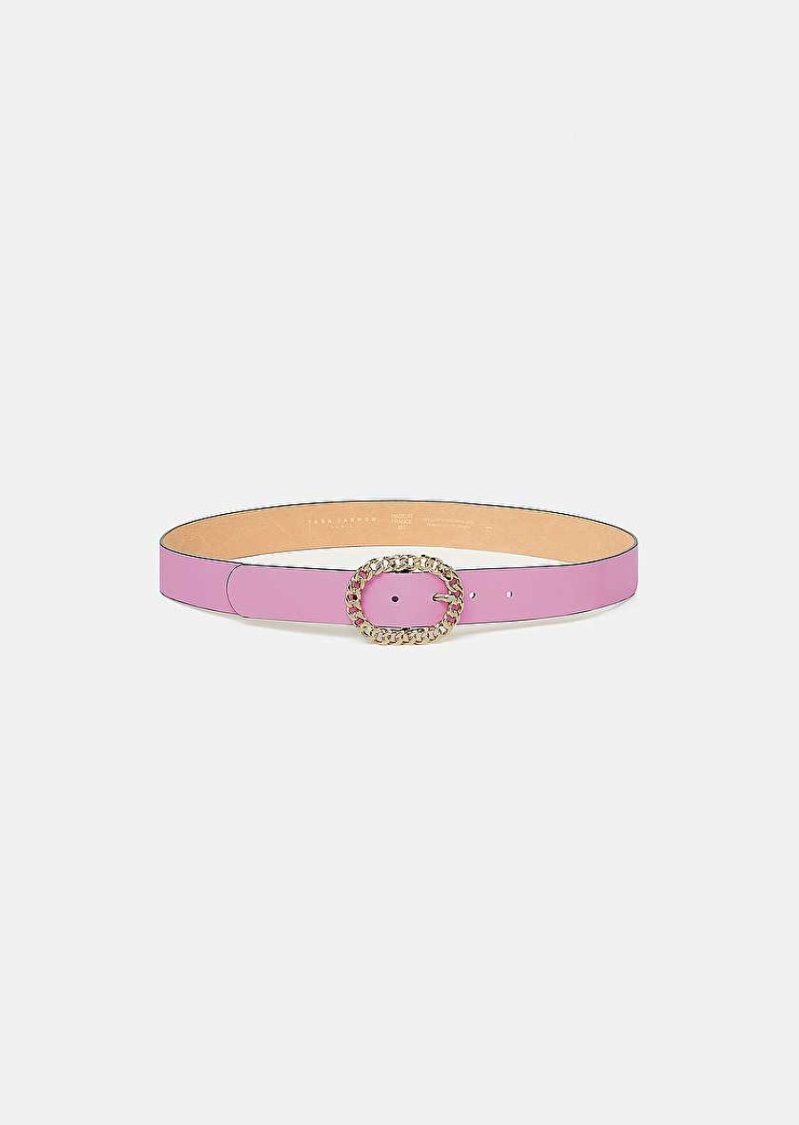 TARA JARMON Gigi Pink Leather Belt Accessories