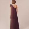 TARA JARMON Rekia Brown Fluid Satin Dress Dresses