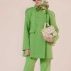 TARA JARMON Marnie Green Double Cotton Coat Jackets & Coats