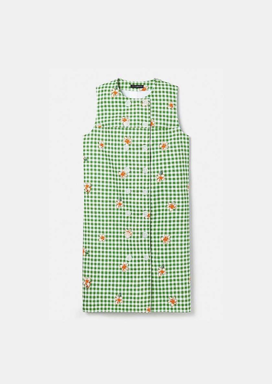 TARA JARMON Raphia Green Vichy Dress Dresses