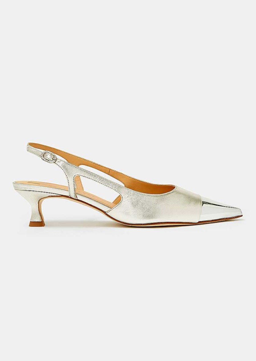 TARA JARMON Kaia Metallic Leather Pumps Accessories