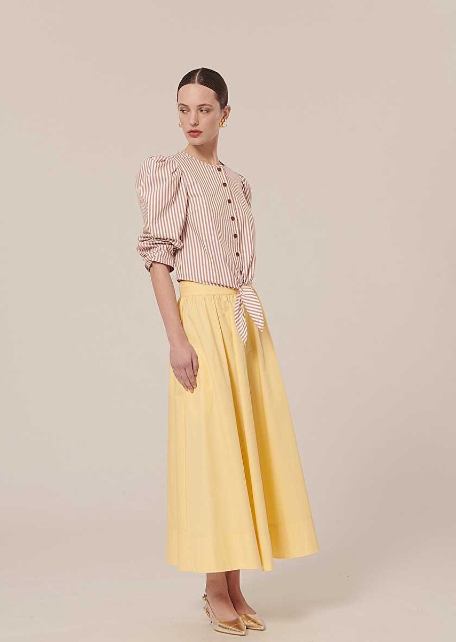 TARA JARMON Jelato Yellow Crisp Poplin Skirt Skirts & Shorts