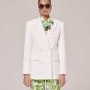 TARA JARMON Viola Ecru Cold Wool Suit Jacket Jackets & Coats