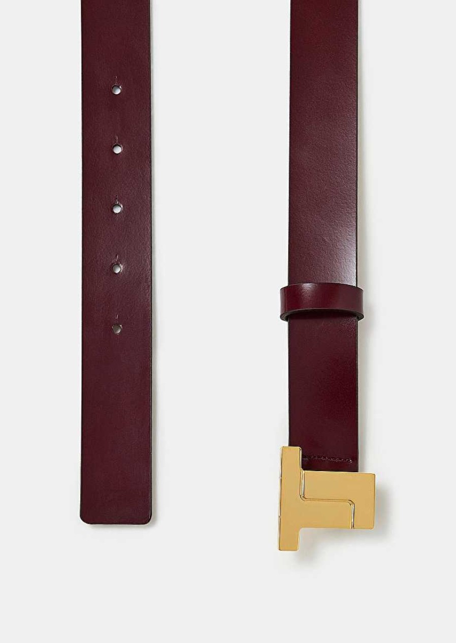 TARA JARMON 8 Bis Burgundy Leather Belt Accessories