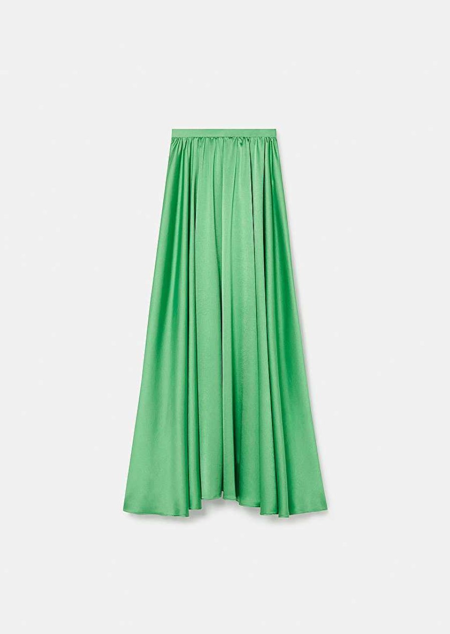 TARA JARMON Joya Green Satin Skirt Skirts & Shorts