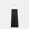 TARA JARMON Raphaelle Black Flowing Satin Dress Dresses