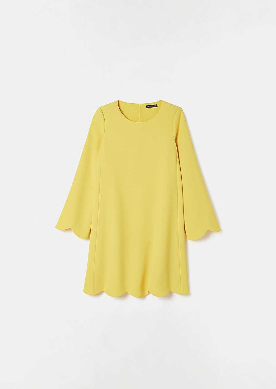 TARA JARMON Ruoda Yellow Crepe Dress Dresses