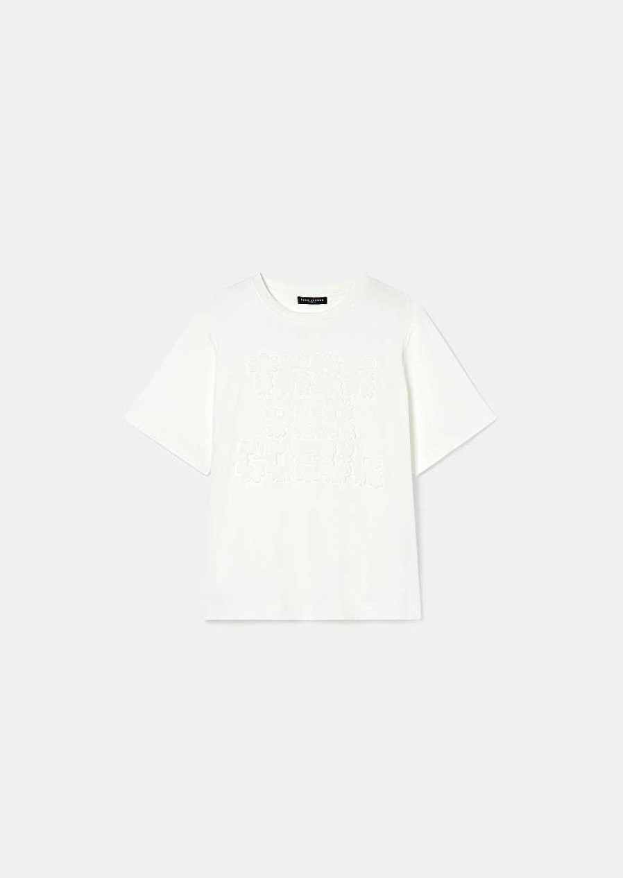 TARA JARMON Trefle White Jersey T-Shirt Tops