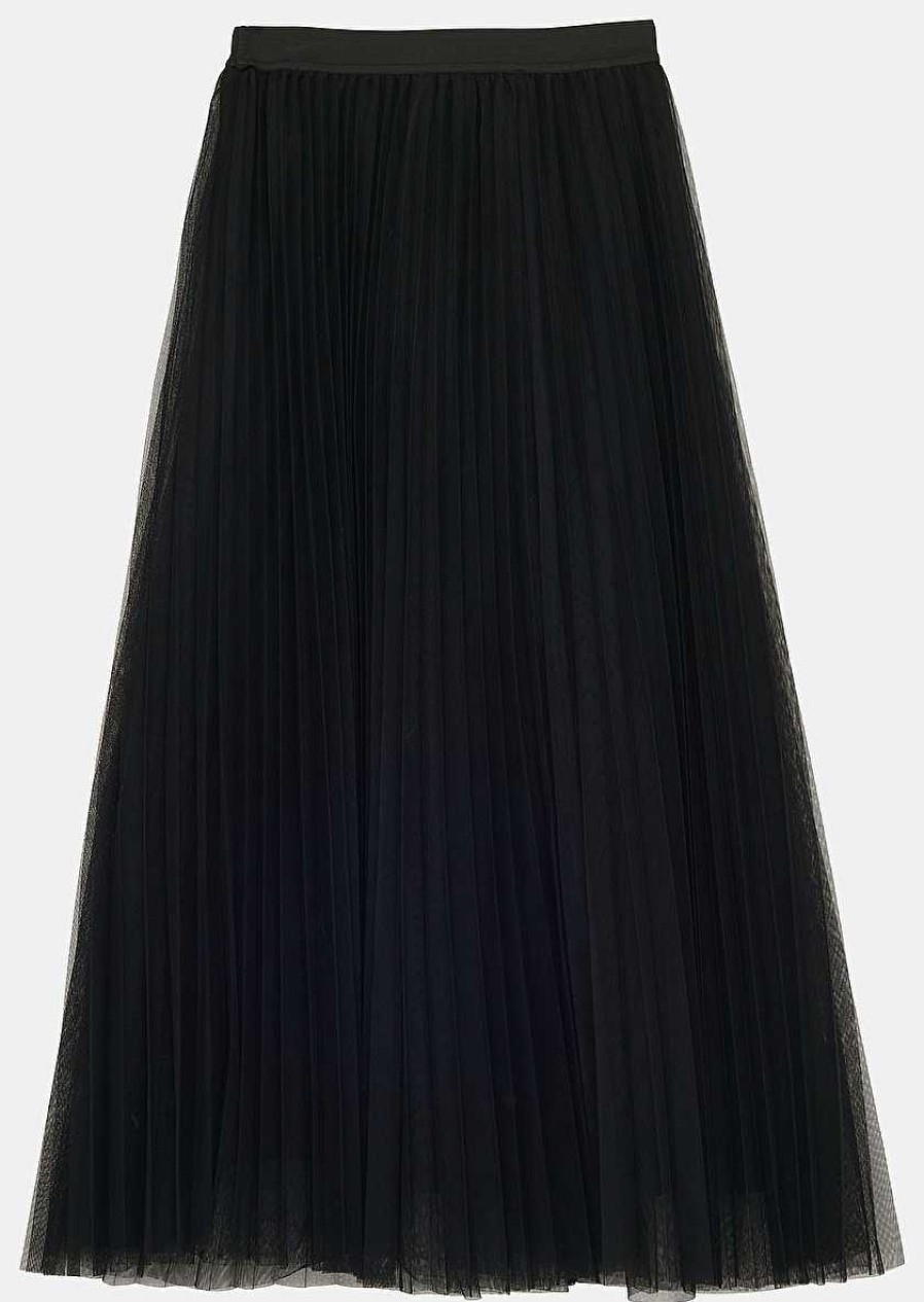 TARA JARMON Juillet Black Pleated Tulle Skirt Skirts & Shorts