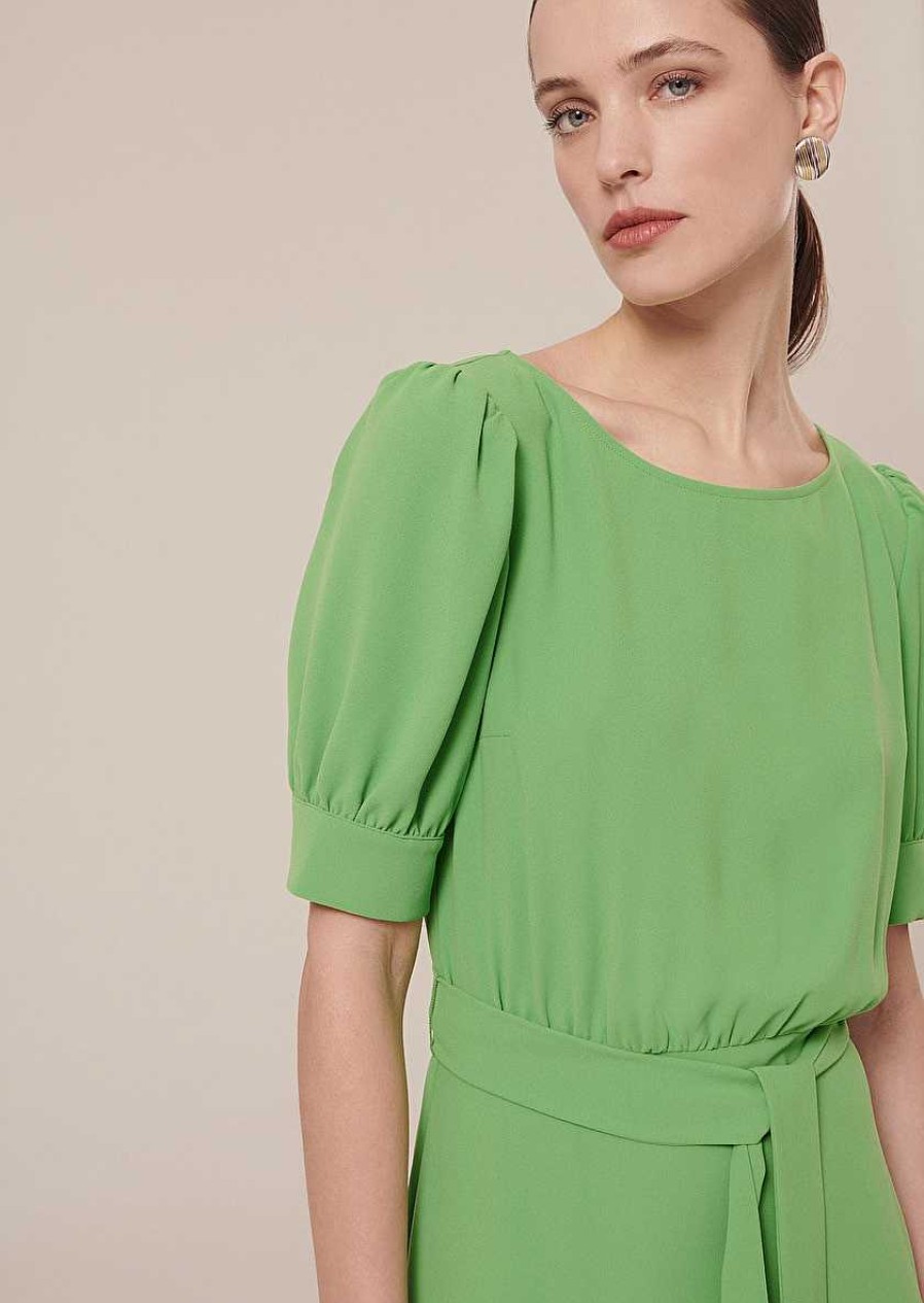 TARA JARMON Rillytis Green Crepe Dress Dresses