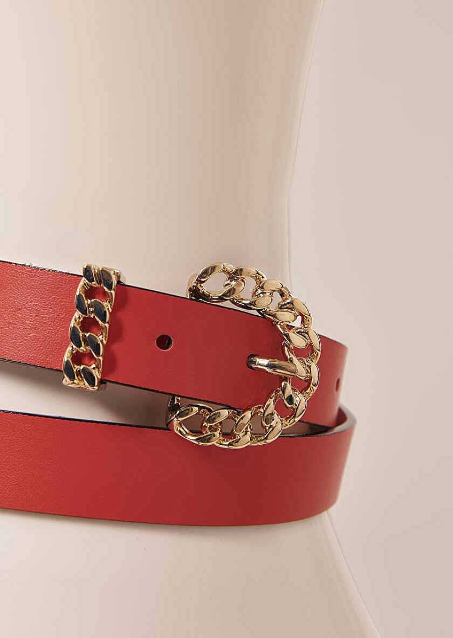 TARA JARMON Bella Coral Leather Belt Accessories