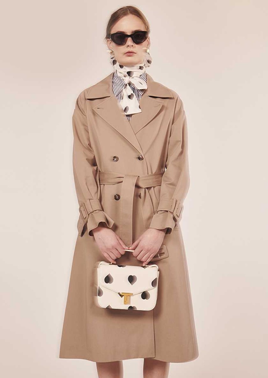 TARA JARMON Ivan Beige Trench Coat Jackets & Coats