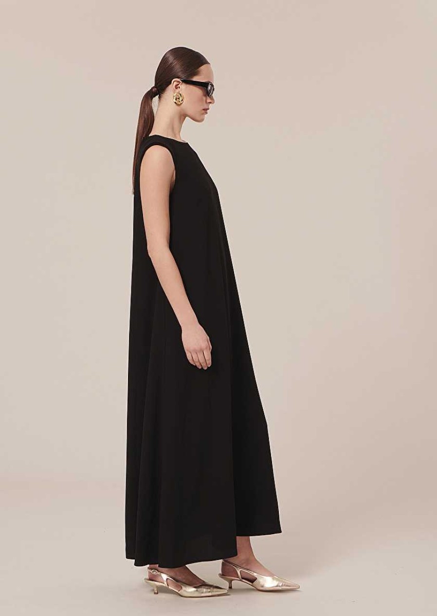 TARA JARMON Roxy Black Crepe Dress Dresses