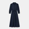 TARA JARMON Rivoltine Midnight Blue Poplin Dress Dresses