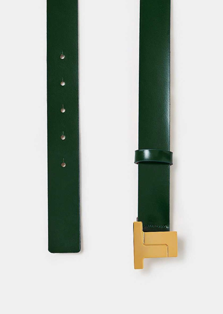 TARA JARMON 8 Bis Green Leather Belt Accessories