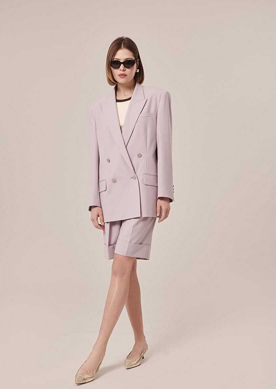 TARA JARMON Victoria Purple Cold Wool Suit Jacket Jackets & Coats