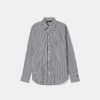 TARA JARMON Clarence Black With Stripes Poplin Shirt Tops