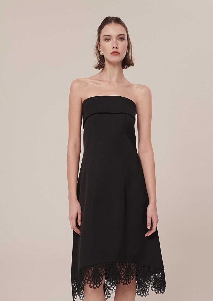 TARA JARMON Roy Black Satin Dress Dresses