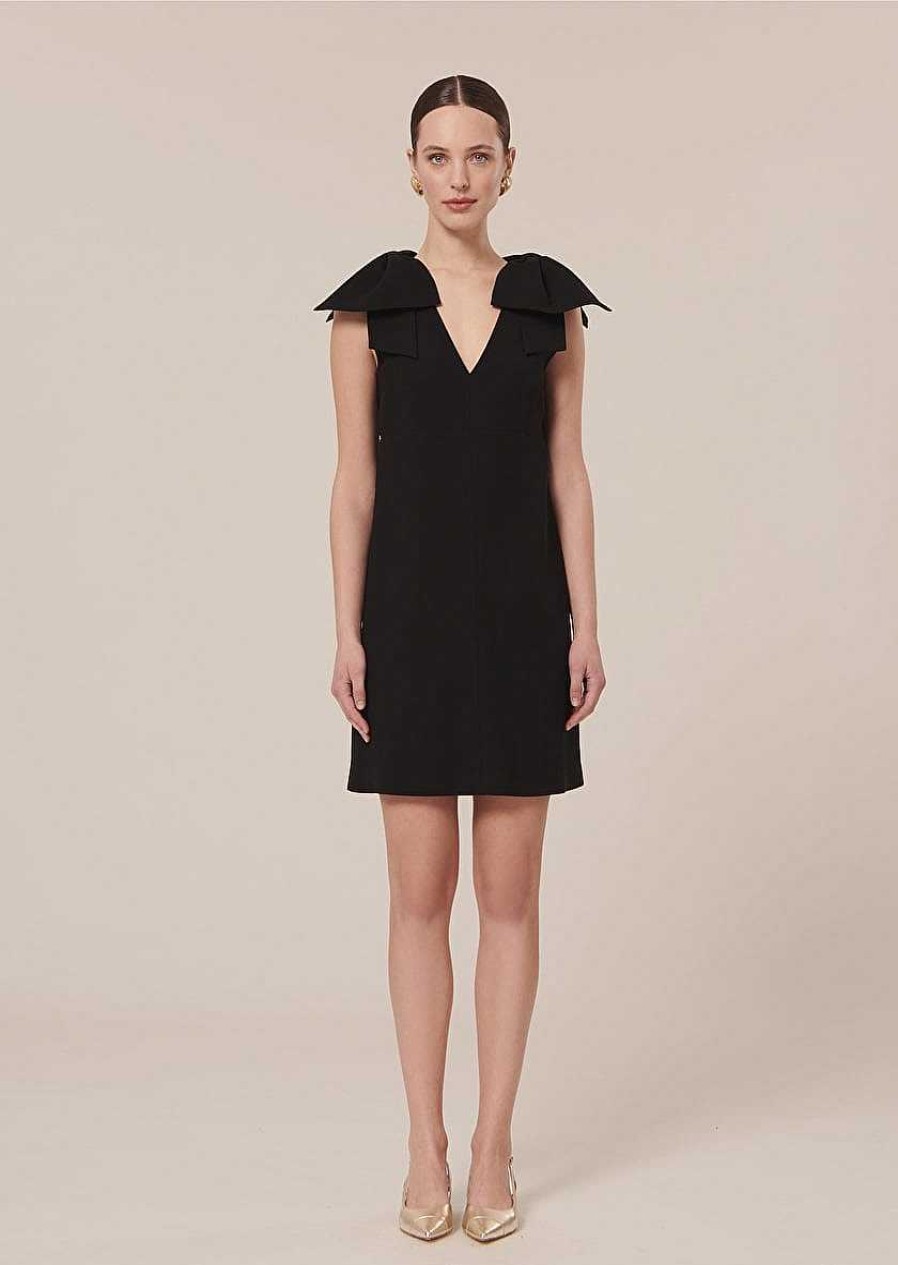 TARA JARMON Remarquable Black Crepe Dress Dresses