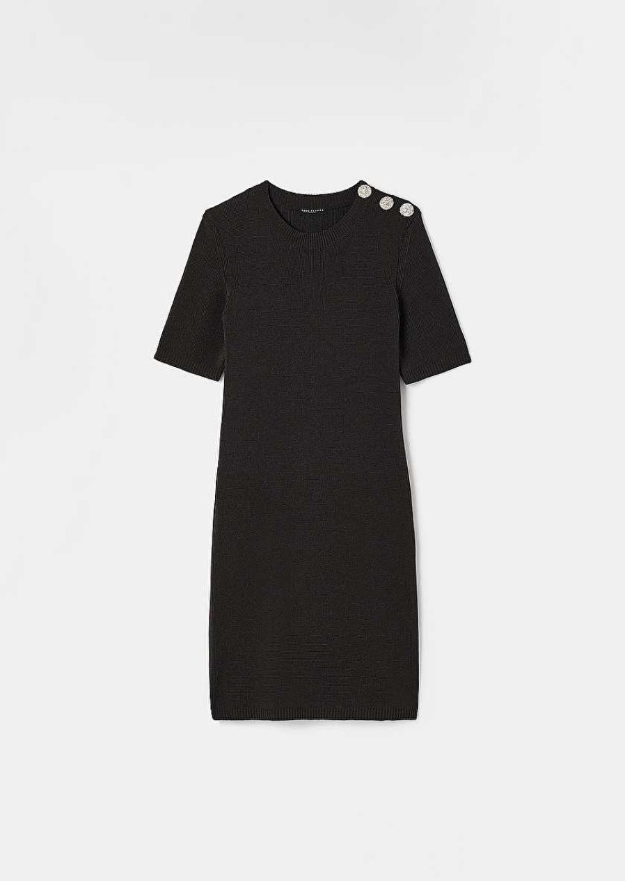 TARA JARMON Rayonnante Black Iridescent Cotton Dress Dresses