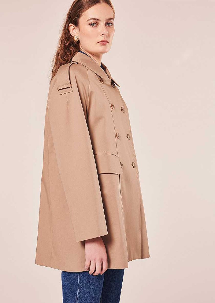 TARA JARMON Isola Beige Trench-Coat Jackets & Coats