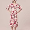 TARA JARMON Rivoltine Ecru Floral Printed Dress Dresses