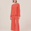 TARA JARMON Tazzio Coral Crepe Top Tops