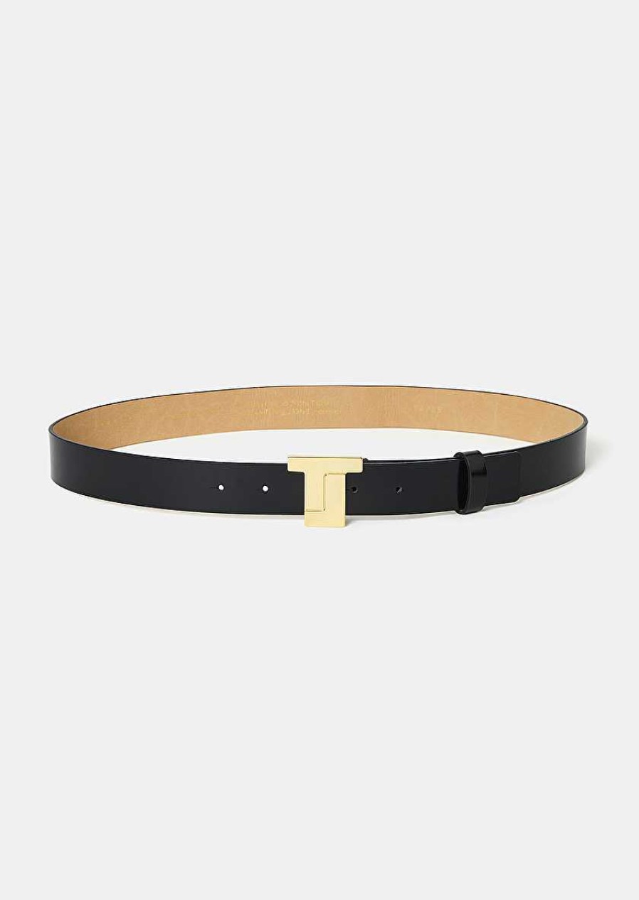 TARA JARMON 8 Bis Black Leather Belt Accessories