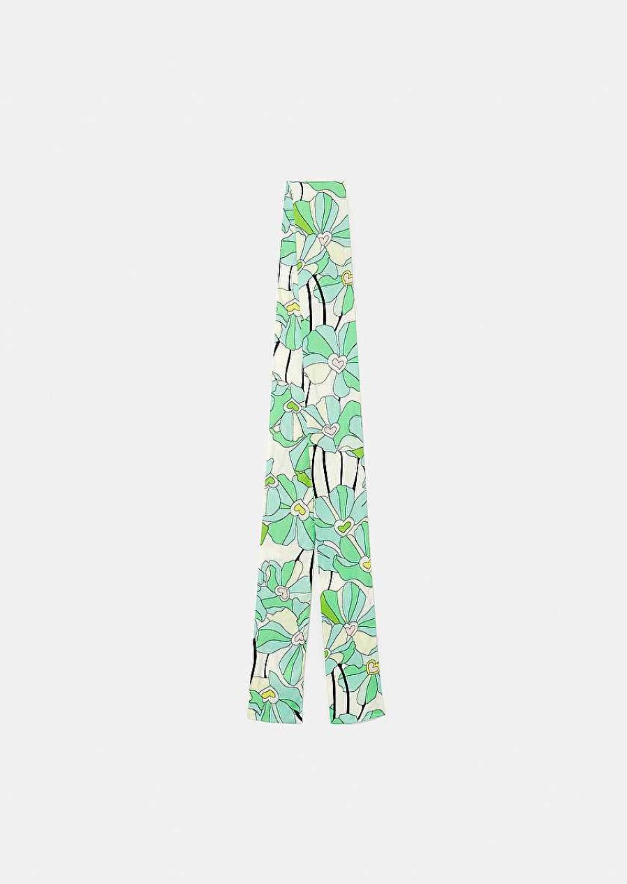 TARA JARMON Emeline Green Floral Printed Scarf Accessories