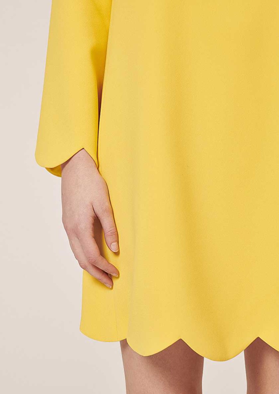 TARA JARMON Ruoda Yellow Crepe Dress Dresses