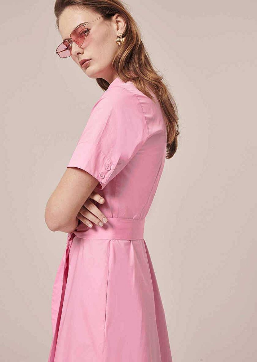 TARA JARMON Retronie Pink Poplin Dress Dresses