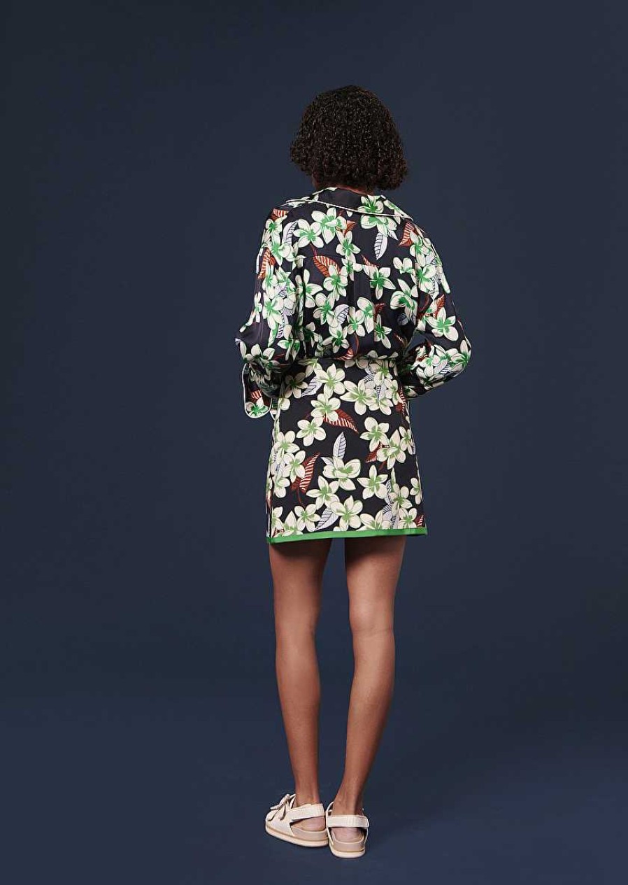 TARA JARMON Junia Midnight Blue Flower Printed Skirt Skirts & Shorts