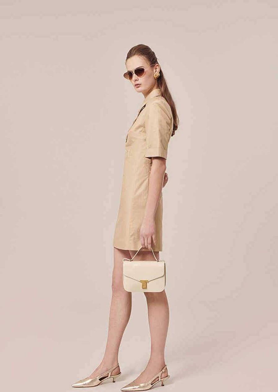 TARA JARMON Robin Beige Cotton Dress Dresses