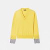 TARA JARMON Primrose Yellow Sweater In Cotton And Merinos Wool Knitwears